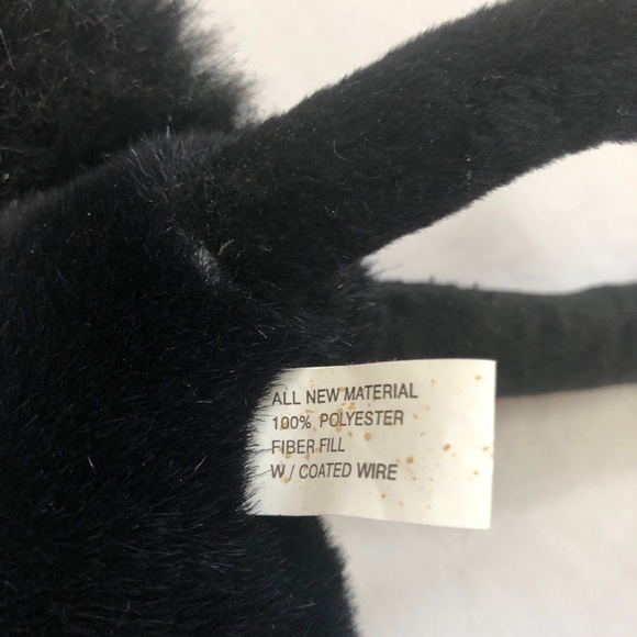 Black Cat Posable Weighted Feet Furry Tail Plush Decor Orange Nose - Picture 11 of 12